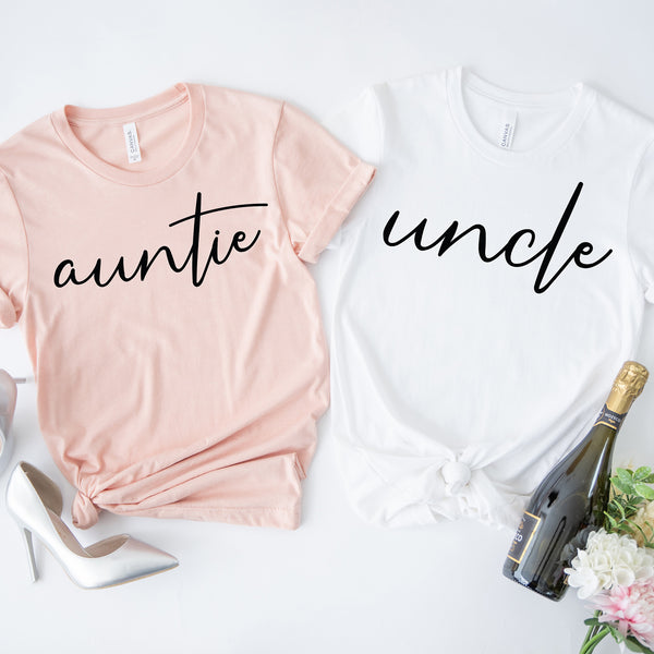 Auntie and Uncle T-Shirt, Uncle Shirt, Pregnancy Announcement Tee, Aunt Life, Best Aunt and uncle, U612T