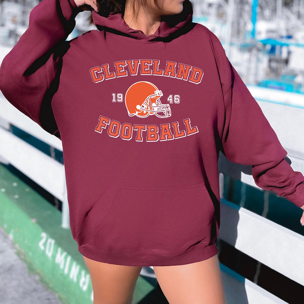 Cleveland Football Sweatshirt Vintage Style Football Cleveland Sweatshirt Cleveland Sports Hoodie Gift For Cleveland Football Fan D462 - US Custom Shirt