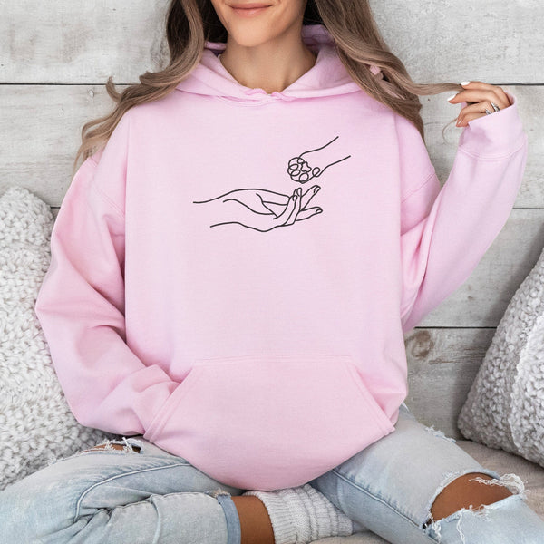 Minimalist Cat Embroidered Sweatshirt, Perfect Gift for Cat Moms!, ES013 - US Custom Shirt